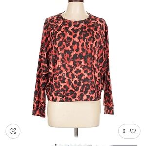 Terez Leopard Print Crop Top Red & Black Size Large